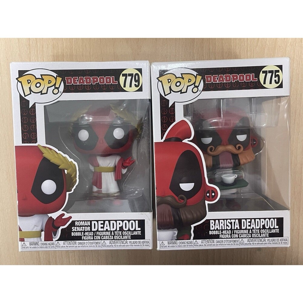 Funko Pop! Marvel Deadpool Barista Deadpool #775 + Roman Senator Deadpool #779
